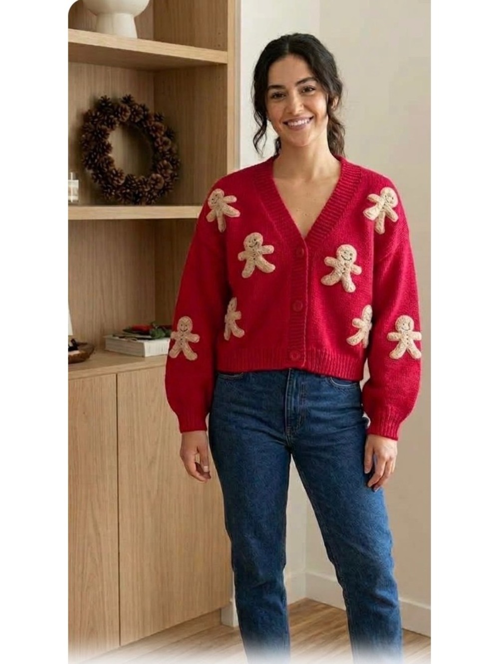 Luna Ivy Gingerbread Chunky Cardigan Women’s Size S